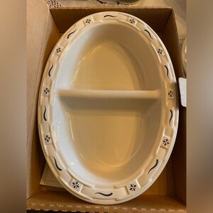 Longaberger divided serving dish